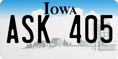 IA license plate ASK405