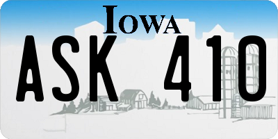 IA license plate ASK410