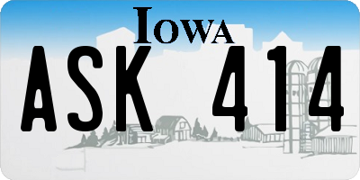 IA license plate ASK414