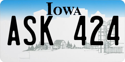 IA license plate ASK424