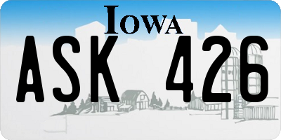 IA license plate ASK426