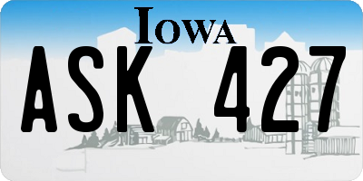 IA license plate ASK427