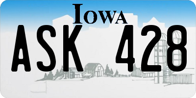 IA license plate ASK428