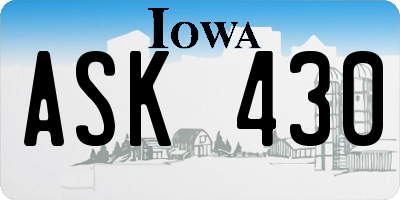 IA license plate ASK430