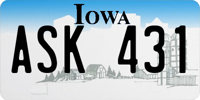 IA license plate ASK431