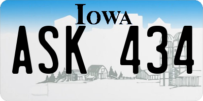 IA license plate ASK434