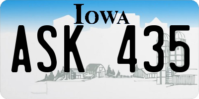 IA license plate ASK435