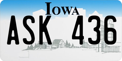 IA license plate ASK436
