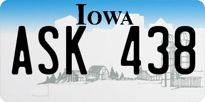 IA license plate ASK438