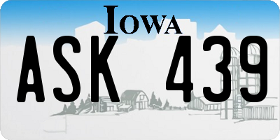 IA license plate ASK439