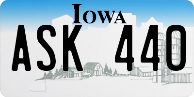 IA license plate ASK440