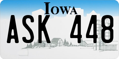 IA license plate ASK448