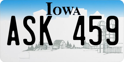 IA license plate ASK459