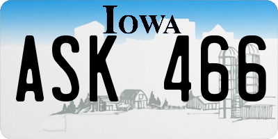 IA license plate ASK466