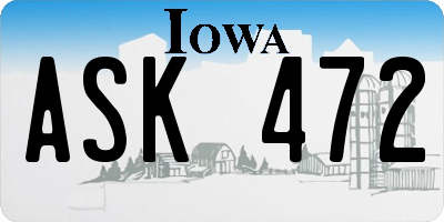 IA license plate ASK472