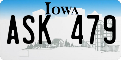 IA license plate ASK479