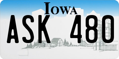 IA license plate ASK480