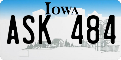 IA license plate ASK484