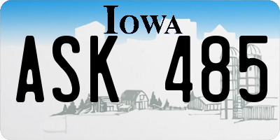IA license plate ASK485