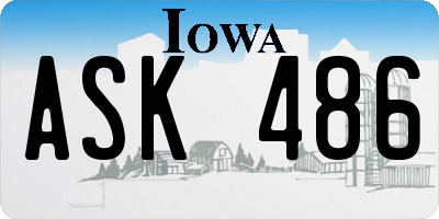 IA license plate ASK486