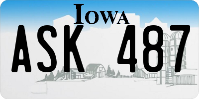 IA license plate ASK487