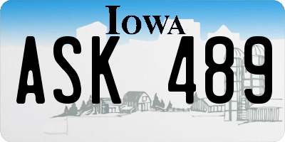 IA license plate ASK489