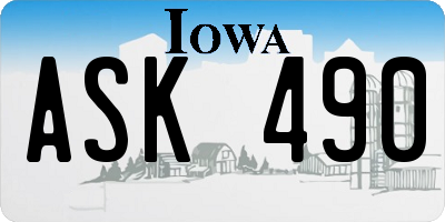 IA license plate ASK490