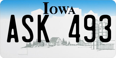 IA license plate ASK493