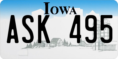 IA license plate ASK495