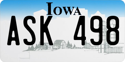 IA license plate ASK498