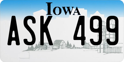 IA license plate ASK499