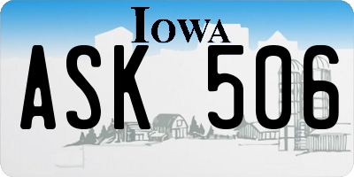 IA license plate ASK506
