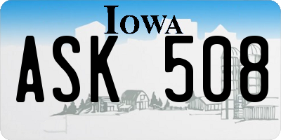 IA license plate ASK508