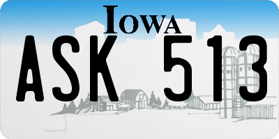 IA license plate ASK513