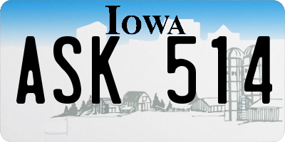 IA license plate ASK514