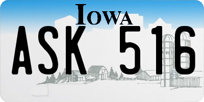 IA license plate ASK516