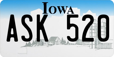 IA license plate ASK520