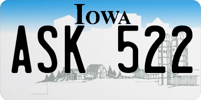 IA license plate ASK522