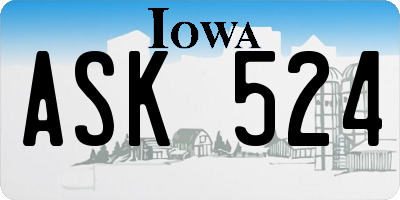 IA license plate ASK524