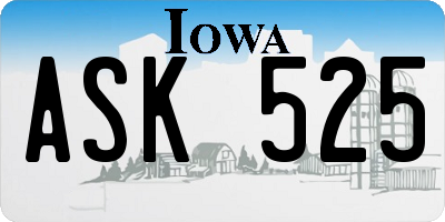 IA license plate ASK525