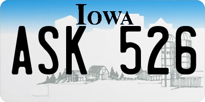 IA license plate ASK526