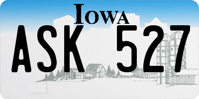 IA license plate ASK527