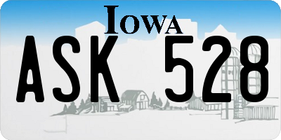 IA license plate ASK528