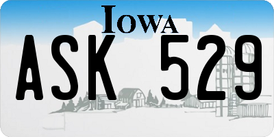 IA license plate ASK529