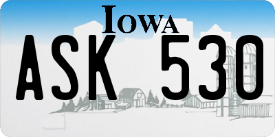 IA license plate ASK530