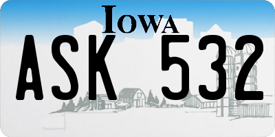 IA license plate ASK532