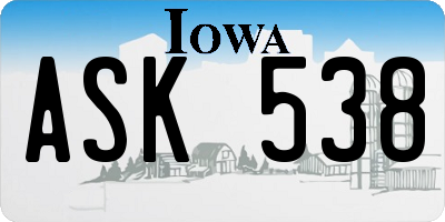 IA license plate ASK538