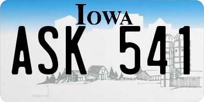 IA license plate ASK541