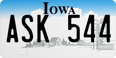 IA license plate ASK544