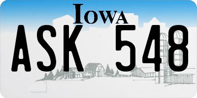IA license plate ASK548